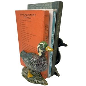Vintage Mallard Duck Cast Iron Book Ends Metal Doorstop Noymer 1995 Retro